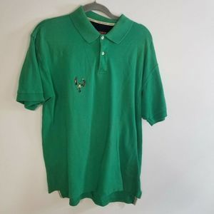 Golf Tour Large green Stripe L mens Polo Shirt Top